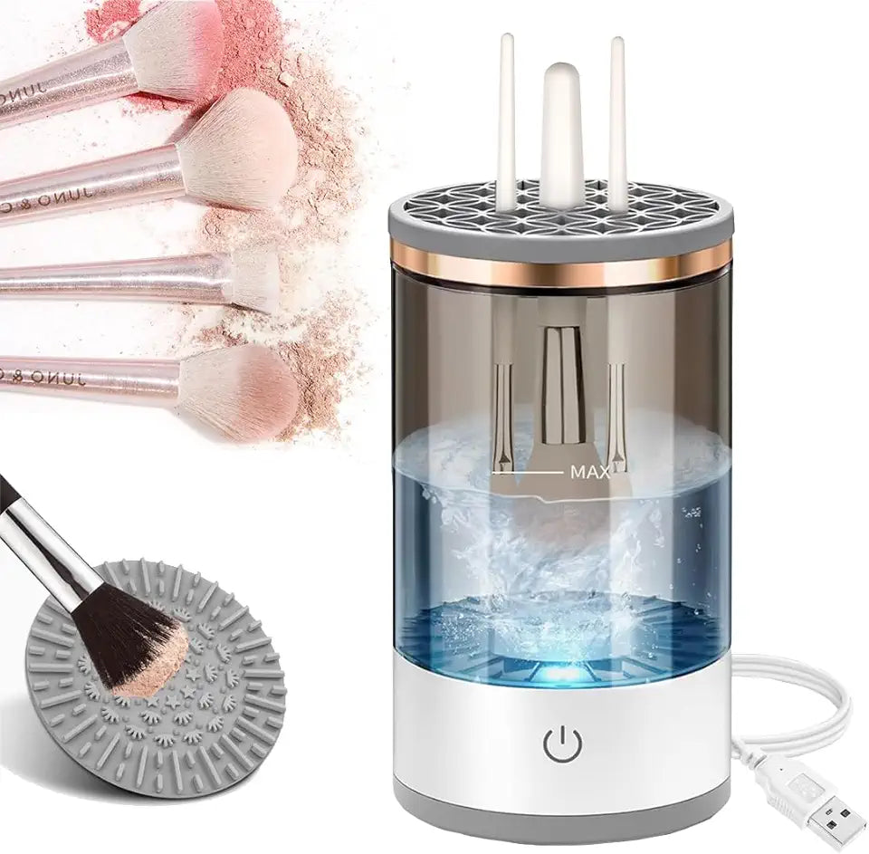 TurboBrush Limpiador Eléctrico de Brochas de Maquillaje: Rápido, Automático y Portátil, Apto para Todo Tipo de Pinceles, con Tecnología de Limpieza