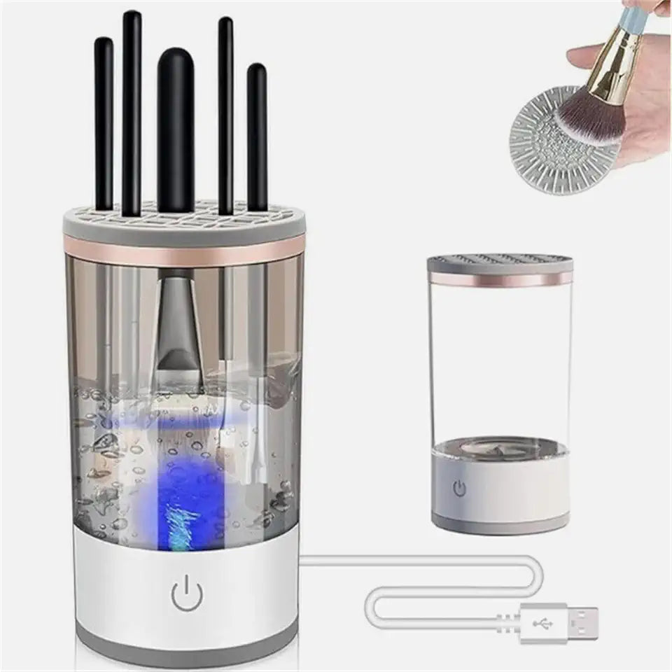 TurboBrush Limpiador Eléctrico de Brochas de Maquillaje: Rápido, Automático y Portátil, Apto para Todo Tipo de Pinceles, con Tecnología de Limpieza