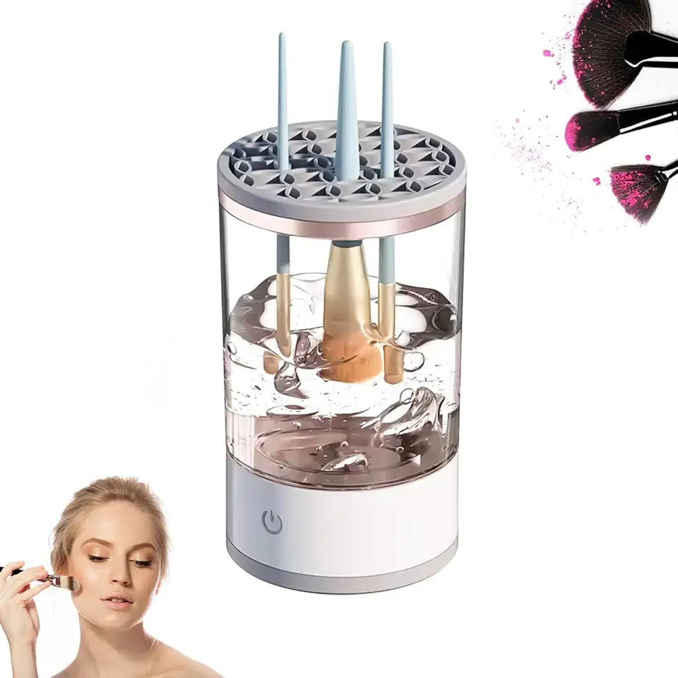 TurboBrush Limpiador Eléctrico de Brochas de Maquillaje: Rápido, Automático y Portátil, Apto para Todo Tipo de Pinceles, con Tecnología de Limpieza