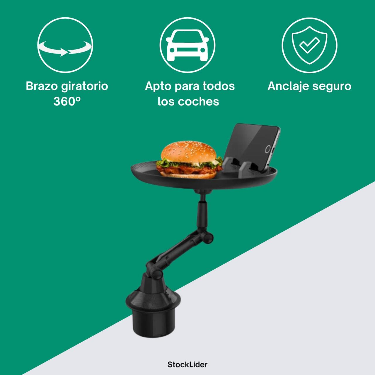 Soporte con bandeja para coche
