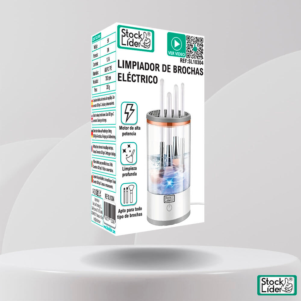 TurboBrush Limpiador Eléctrico de Brochas de Maquillaje: Rápido, Automático y Portátil, Apto para Todo Tipo de Pinceles, con Tecnología de Limpieza